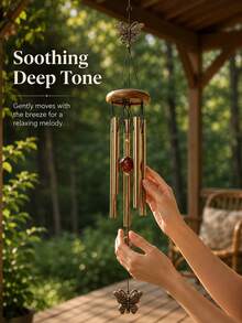 Metal Wind Chime (22.44In/57Cm) Zen-Inspired Outdoor And Garden Decor, Pleasant Sound And Hanging Wind Catcher - Suitable For Patio, Graduation, Mother'S Day, Courtyard Or Gift - Random Styles - View 3