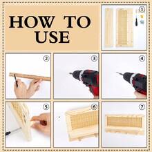 Wooden Wall-Mounted Storage Shelf With Woven Decoration And Hooks - Wooden Shelf, Key Holder With Storage, Wall-Mounted Organizer With 4 Hooks, Suitable For Entryway, Hallway, Kitchen, Office - Rustic Home Decor, Easy To Install, PE Rattan Wall-Mounted Coat Rack With 4 Hooks, Decorative Coat Rack With Floating Shelf, Suitable For Entryway, Living Room, Kitchen, Hallway, Bedroom And Office - Standard - View 10
