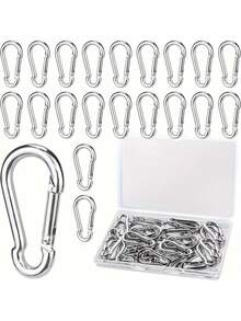 Multi-Pack Compression Spring Clips, Connecting Rings, Carabiner-Style Safety Clips, Anti-Fall Sunshade Net Hooks, Hanging Hooks Accessories, Laundry Hooks, Storage Hooks, Keychains (Non-Professional Safety Clips) - Multicolor - View 1