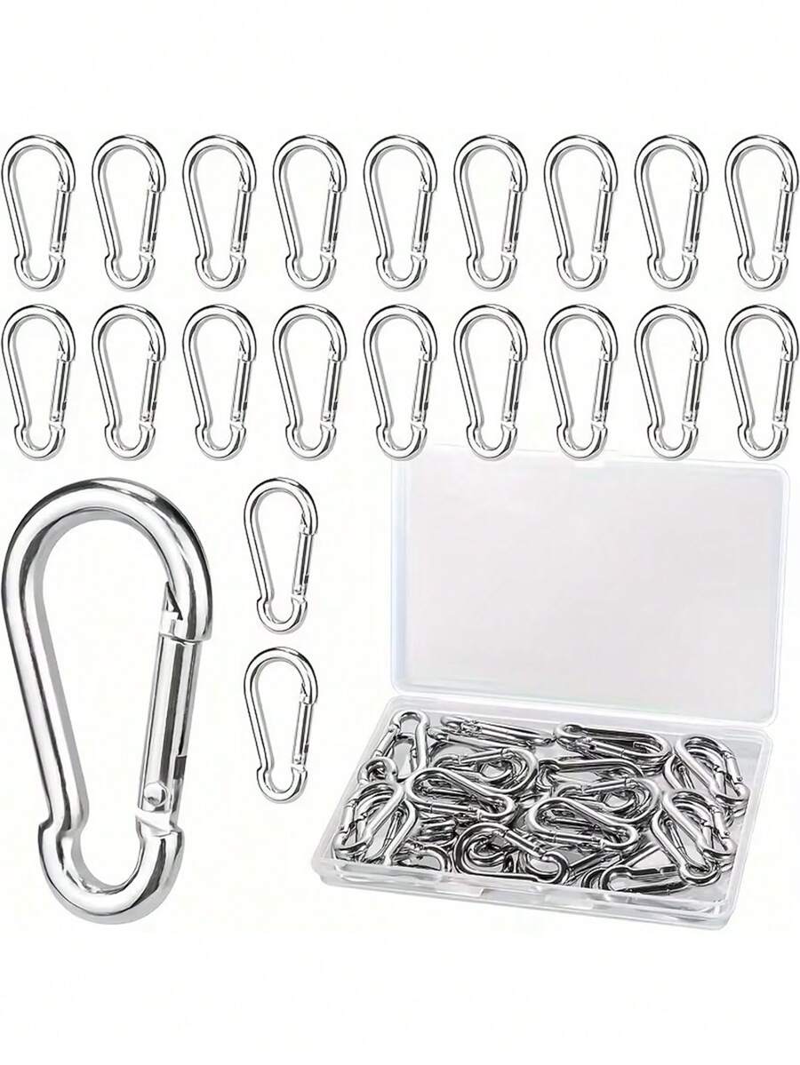 Multi-Pack Compression Spring Clips, Connecting Rings, Carabiner-Style Safety Clips, Anti-Fall Sunshade Net Hooks, Hanging Hooks Accessories, Laundry Hooks, Storage Hooks, Keychains (Non-Professional Safety Clips) - Multicolor - View 1