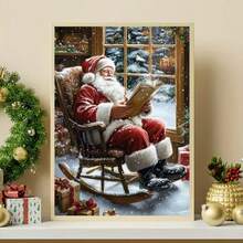 1PC DIY 5D Diamond Painting Kit Santa Claus Pattern - Round Full Drill Art Mosaic Craft, Home Wall Decor, Unframed - No Frame - View 3