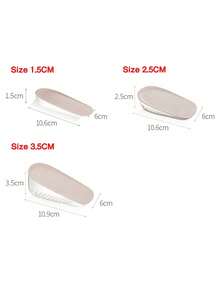 2/1pair Sports Invisible Height Increasing Pad, Comfortable Shock Absorption And Anti Slip Insole, Men's And Women's Deer Cloth Velvet PU Integrated Height Increasing Pad - Multicolor - View 5