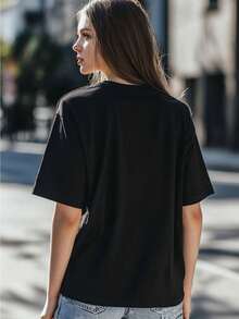 Women T-Shirts - Black. - View 2