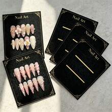 20pcs Nail Display Cards Handmade Nail Art Packaging Board Professional Press-On Nails Packaging Card Nailfie Paper Storage Card Photography Display Prop Board Nail Salon Accessories Nail Tools - Multicolor - View 1