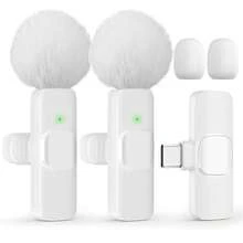 HITOZON Wireless Lavalier Lapel Microphone For Smartphone, Plug‑And‑Play Clip‑On Mic With Noise Reduction, Ideal For Vlogging, Live Streaming, Podcasting, Interviews & Teaching - White - View 1