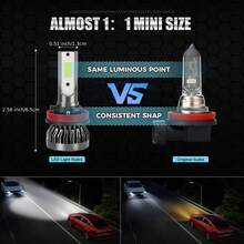 2 Buah Lampu LED Mobil C1 6000K H4 H7 H11 9005 9006 7600LM, Manik Lampu COB, 36W LED Mobil Memancarkan Cahaya Sebelum Sinar Matahari - C1 - View 7