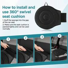 360° Rotating Car Seat Cushion - Non-Slip Ergonomic Design, Portable Auxiliary Rotating Cushion For Easy In And Out, Universal Size, Suitable For Driving And Traveling, Car Seat Accessory - Multicolor - View 6