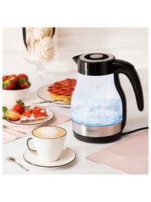 CAMRY Glass Electric Kettle, Glass Tea Kettle, 1.7L Water Kettle - LED Illumination, Boil-Dry Protection, Auto Shut-Off - EU E Type Plug(220-240V) - View 4