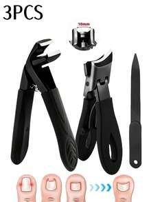 5pcs Black Stainless Steel Thick Nail Clipper Set For Elderly - Wide Opening Big Toe Nail Clippers, Suitable For Trimming Thick Ingrown Nails And Pedicure, Professional Sharp Heavy Duty Nail Clippers, Professional Manicure Set, Foot Care Tools, Nail Care Supplies, Travel Bag For Men And Women, Gift For Friends, Boyfriend And Parents - Multicolor - View 21