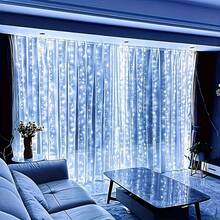 USB Powered LED Curtain Fairy Lights With Remote Control, 8 Flashing Modes, Christmas Decoration Lights For Halloween, Easter, Valentine's Day, Wedding, Holiday Party, Indoor Atmosphere, Garden Lighting Decor String Lights - USB Curtain Light - View 8