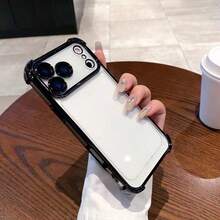 奢華透明防震防摔手機殼,適用於 iPhone 18ProMax 18Pro 17ProMax 16ProMax 13ProMax 13/14/15/16/17/18 Pro Max,適用於 XR X/XS XSMAX 16e 17e,吸震相機鏡頭保護,軟邊硬背殼,中性透明保護殼,Apple 18 手機殼 - 黑色 - 查看 4