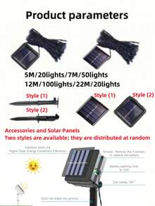 GYJAETM 1 String Outdoor Solar String Lights - 20/50/100 LED Bulbs, 8 Lighting Modes, IP65 Waterproof, Suitable For Yard, Fence, Balcony, Party, Christmas Tree, Wedding And Garden Decoration - Solar String Lights - View 8
