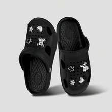 Sandalia tipo mule para mujer con pines de estrella, perfecta para actividades cotidianas como caminar por casa, descansar, salir al jardín o dar paseos cortos. - Negro - Ver 7
