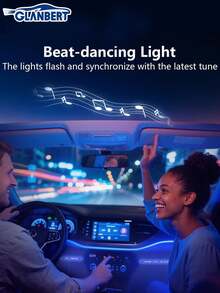 GLANBERT RGB Car Interior Decoration Light Strip, Music Synchronized Foot Lamp, Dual-Line Design Interior Lighting Kit, 12V LED Light Strip Suitable For Car, Truck, SUV, With Car Charger (1 Set) - 1 to 4 - View 10