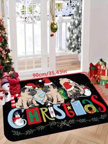 1 tấm thảm sàn hình chó Pug Giáng Sinh dễ thương mới, phù hợp cho phòng khách, phòng ngủ, trong nhà - giặt máy được - chất liệu nỉ, bề mặt mềm mịn, thoải mái với da, không xù lông, dễ chăm sóc, không mùi - hoàn hảo để trang trí nhà cửa, trang trí phòng, thảm phòng khách, thảm phòng ngủ, thảm phòng tắm, thảm bếp, thảm trải sàn, trang trí khách sạn - thảm trải sàn, dùng cho mọi mùa - Nhiều màu - Xem 14