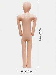 Adult Gag Toy PVC Inflatable Male Doll, Realistic Mannequin Mask, Holiday Prank Male Model, Game Inflatable Doll, Water Game Inflatable Doll - Beige - View 12