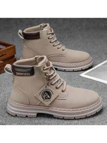 Men's High-Top Boots, Men's Work Boots, Big Toe Motorcycle Boots, Height-Increasing Boots, Men's Shoes, Men's Boots - Grey - View 1
