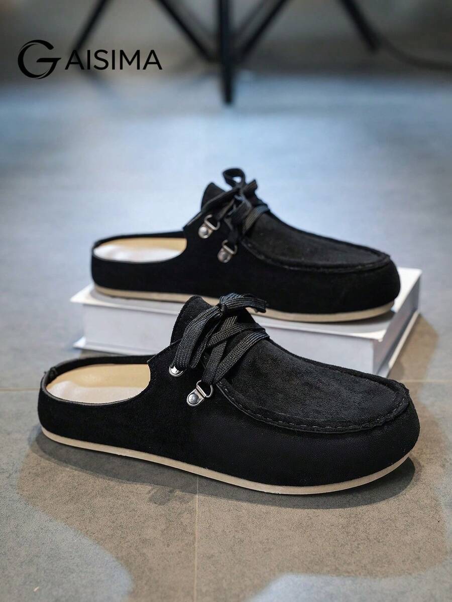Men's Summer Slip-On Sandals With Toe Cover, Slouchy Shoes, Thick Sole Couple Slippers