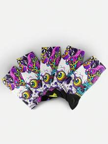 Cool 360° Printed Men's Socks - Street Style Socks, Halloween Pumpkin & Skull Patterns, Street Style, Colorful, Fun Socks, Suitable For Daily, Holiday And Party Occasions - Multicolor - View 7