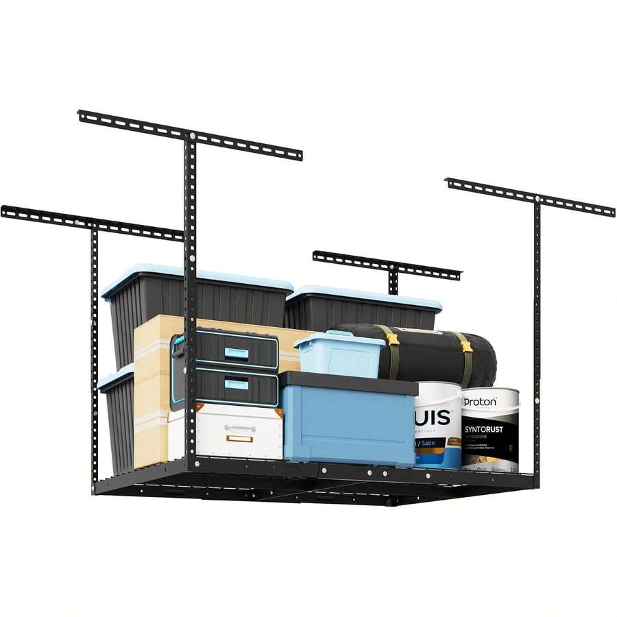 3x4ft Overhead Garage Storage Rack, Black - 2x3 Ft - View 1