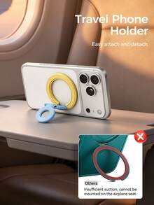 EIGIIS Dual Ring Magnetic Phone Stand, Compatible With Phone 17/16/15/14/13/12, Multi-Functional Stand For Office, Gym, Kitchen And All Metal Surfaces, With Finger Ring Grip - Multicolor - View 7