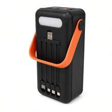 Powerbank Solar KLACK 50000 MAh With Integrated Cables, LED Light, And 4 USB Ports - EU F Type Plug(220-240V) - View 3