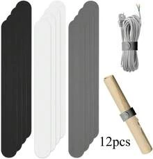 12‑Piece Flip Wrap Slap Band Set, Silicone‑Wrapped Metal Strips, Multipurpose Roll Stabilisers For Wrapping Paper And Poster Paper Storage Organisation - View 6