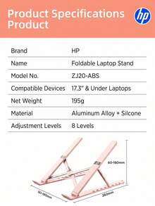 HP All-In-One Multi-Color Portable Laptop Stand, Foldable And Adjustable Lightweight Plastic Laptop Stand With Heat Dissipation Function, Floating Lift Design And Anti-Slip Feature - View 11