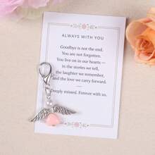 8pcs Unique Angel Keychain Set, "Forever With Us" Memorial Theme Pocket Hug Card, Pocket Hug Gift Bag. Suitable For Birthday Gift, Memorial Gift, Friendship Gift, Christmas Gift, Thanksgiving Gift, Etc. - Multicolor - View 12