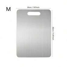 Ultra-Thin Stainless Steel Cutting Board 3 Pieces Set, Includes Large, Medium And Small Sizes, Easily Stored In Kitchen Drawer. Stainless Steel Material, Durable And Resistant To Cracking And Mold, Built-In Hanging Hole For Ventilation When Not In Use. Suitable For Preparing Baby Food, Cutting Fruits And Vegetables, Processing Meat, Separating Raw And Cooked Ingredients To Avoid Cross-Contamination, Easy To Clean And Heat/Cold Resistant. Minimalist And Versatile, Meets Daily Home Meal Prep Needs, Ideal Kitchen Tool For Small Kitchens. - View 10
