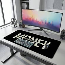 Minimalist Letter Pattern Extra Long Gaming Mouse Pad & Desk Mat Set, Non-Slip Durable Rubber Base, Smooth Responsive Surface, Suitable For PC Laptop Office Home, Abstract Art Desktop Decor, Back To School Supplies - A - View 4
