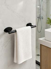 Bathroom Towel Rack, Bathroom Accessories, Self-Adhesive Towel Rack, Wall-Mounted Bathroom Towel Rack, Bathroom Storage, Towel Hook, Bath Towel Rack, Bathroom Shelf, Bathroom Furniture, Toilet, Shower Storage, Towel Rack, Bathroom Decor - View 2