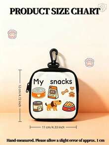 Zippered Dog Training Treat Bag - Portable Polyester Pet Treat Pouch, Suitable For Outdoor Activities And Dog Walking, Colorful Design, Single-Sided Print, One Side Transparent, Essential For Dog Walking | Vibrant Durable Dog Accessory Zipper Bag - Multicolor - View 3