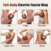 Hailicare Rechargeable Ring‑Shaped Heated Body Massager, Fascia Ring Massager,5 Modes & 5 Intensity Levels 45℃ Constant Temperature Heating, Type‑C Charging Cordless Massage Device With Fixing Strap For Multi‑Area Daily Relaxation - Brown - View 7