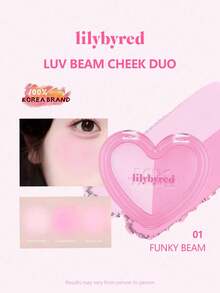LILYBYRED LUV BEAM 雙色腮紅盤 01 FUNKY BEAM 烘焙絲絨質地，控油配方，自然瑩亮光澤，可疊擦持久顯色，日常臉部腮紅，韓系彩妝禮品 - 01 FUNKY BEAM - 查看 2