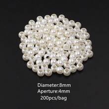 5-300顆乳白色ABS仿珍珠大孔珠 DIY手機鍊項鍊手鍊製作裝飾散珠 6-30mm - 米白色 - 查看 14