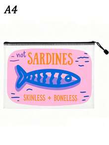 Antique Sardine Waterproof Fashionable Beach Bag, Cartoon Rainbow Trout Pattern, Large Capacity Transparent Cosmetic Bag With Nylon Zipper - Lightweight, Very Suitable For Swimming, Beach, Cosmetics, Gifts For Friends - Multicolor - View 15