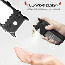 Silicone Case For  Hand Sanitizer, With Keychain - Black - View 4