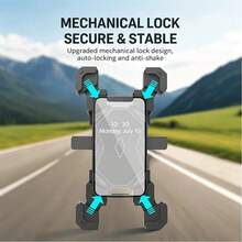 1 Set ABS Motorcycle Phone Holder, Anti-Vibration Stable Navigation Mount, Suitable For Delivery Drivers, Electric Scooters, Bicycles And Motorcycles - Multicolor - View 6