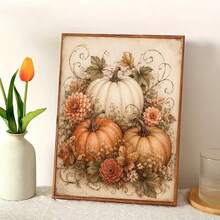 1PC DIY 5D Diamond Painting Kit Pumpkin Pattern - Round Full Drill Art Mosaic Craft, Home Wall Decor, Unframed - No Frame - View 3