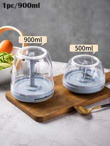 900/500ML Manual Garlic & Vegetable Chopper, Durable Pull-Cord Food Processor, Manual Meat Grinder & Slicer, Suitable For Onion, Ginger, With 1 Textured Metal Lock, 2 Pieces Total - Multicolor - View 12