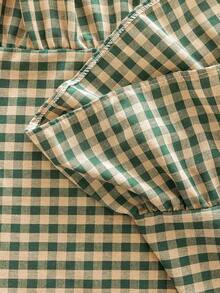 1pc Green Plaid Ruffled Tablecloth, Modern Minimalist Household Dining Table Cover, Square Dust-Proof Cloth Suitable For Restaurant, Living Room, Kitchen Decor - Green - View 7