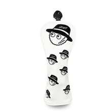 Funny Fisherman Pattern White Golf Club Headcover, PU Material Embroidered Design, Enhanced Club Protection, Golf Accessory - White - View 14