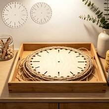 1pc Macrame Clock Base DIY Handmade Clock Base Weaving Craft Tool, Creative Perforated Wooden Clock Board For Macrame Weaving, Suitable For Weaving & Decorative Handicrafts, Handmade Gift Materials, Creative Hand Woven Projects - Classic - View 9