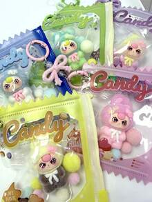 1 Kantong Permen Transparan Gantungan Kunci Boneka Kelinci Berbulu 3D Macaron Fashion Pita Musim Semi Liontin Gantungan Tas Gantungan Dekoratif Portabel Hadiah Ulang Tahun Anak Perempuan Souvenir Pesta - 1PC - View 3