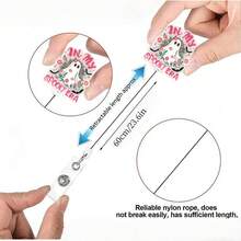 TONAVIETO 1pc Flower Ghost In My Spooky Era Badge Reel Acrylic Retractable Badge Holder Clip With Swivel Alligator Clip For Nurses, Teachers, Students, Office Staff - Flower Ghost - View 4