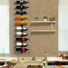 Costoffs Weinregal aus Metall 10 Flaschen Wandregal Getränkeregal für die Wand Flaschenregal Aufbewahrungsregal Weinschrank Wandmontage - Schwarz - Übersicht 1