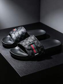 New Men's Beach Slippers, Fashionable Comfortable Soft EVA Sandals, Indoor/Outdoor Versatile - Black - View 1