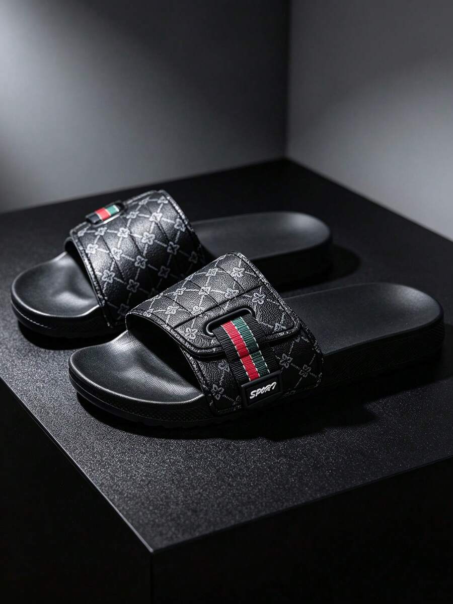 New Men's Beach Slippers, Fashionable Comfortable Soft EVA Sandals, Indoor/Outdoor Versatile - Black - View 1