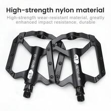 CHOOEE 9/16 Inch Nylon Bicycle Pedals, Non-Slip Wide Platform Flat Pedals For MTB, BMX And Road Bikes - Black - View 7